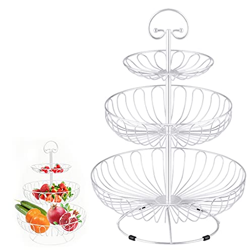 Cesta de frutas con tres soportes de hierro forjado en cuatro colores para eventos 2