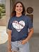 YZMI Womens Baseball Shirt Cute Baseball Mom Gifts T-Shirts Baseball Heart Graphic Tee Heather Blue L