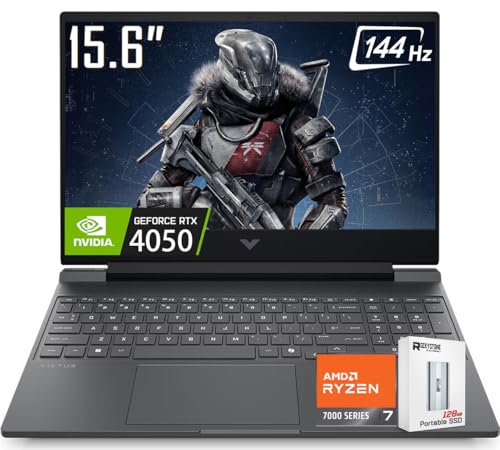 HP Victus 15.6�C���` FHD 144Hz �Q�[�~���O�m�[�g�p�\�R���AAMD Ryzen 7 7445HS(�ő�4.7Ghz�ANVIDIA RTX 4050�A16GB DDR5 RAM�A512GB PCIE SSD�A�C�[�T�l�b�g�A�E�F�u�J�����A