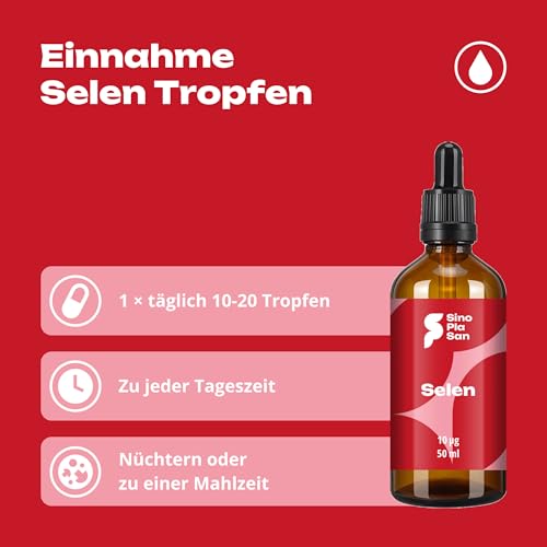 Selen Tropfen flüssig 200µg | 10µg pro Tropfen | 200µg pro Tagesdosis | SEHR HOHE AUFNAHMEFÄHIGKEIT | vegan | laborgeprüft | Made in Germany
