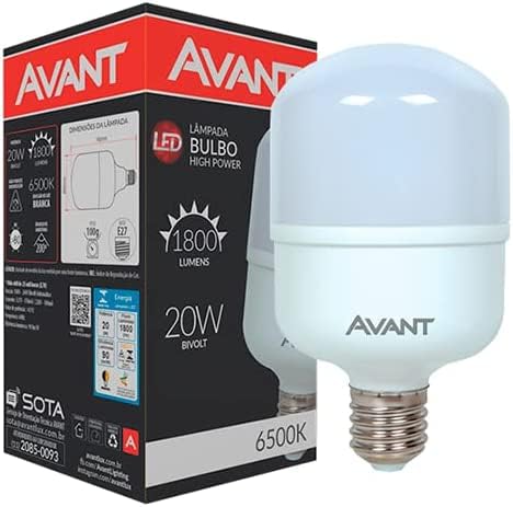 Kit 10 Lâmpadas Led 20w Bulbo Soquete E27 Bivolt Branca Fria