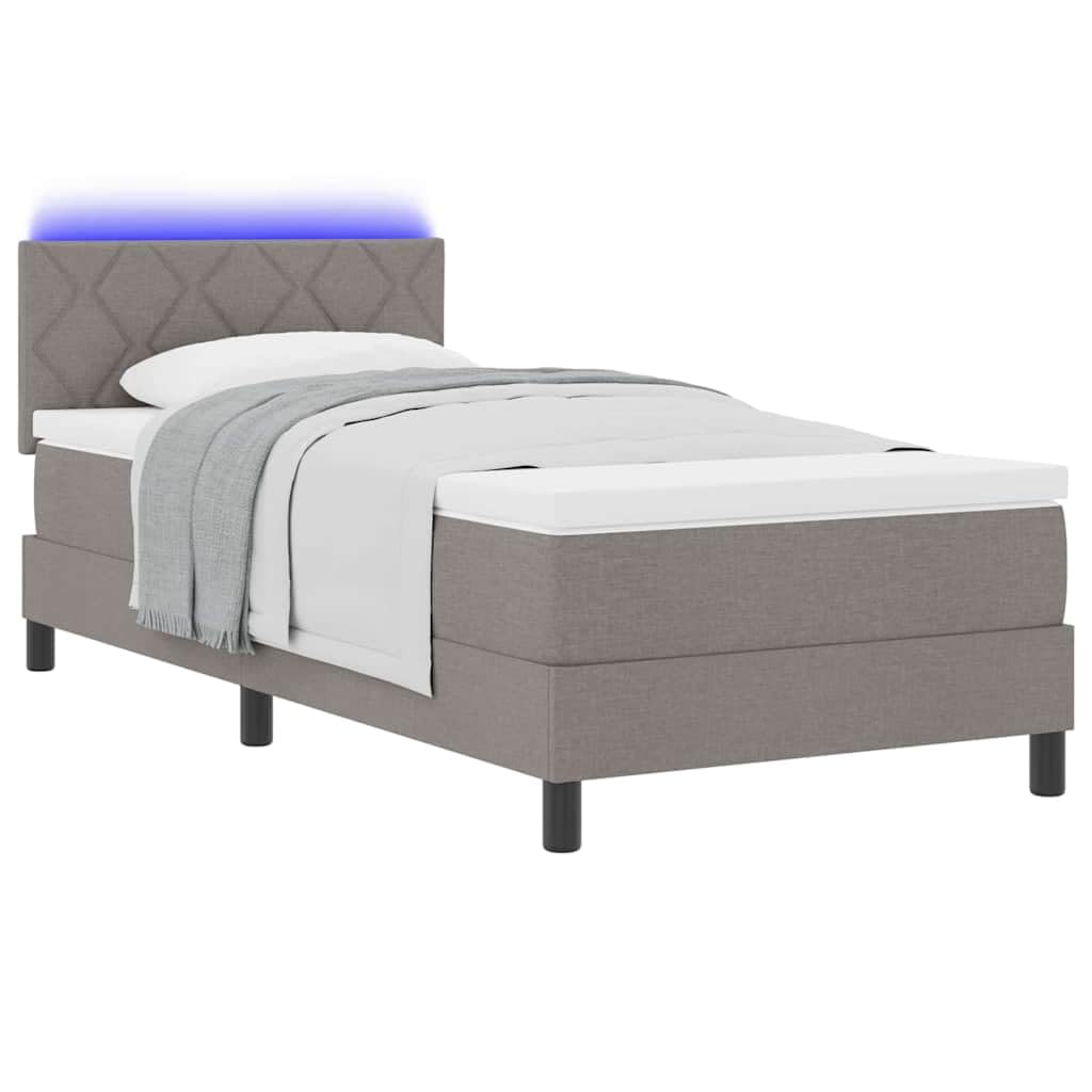 Materac sprężynowy nowoczesny pokój gościnny Ciemnoszary 90x190 cm | Łóżko sprężynowe z materacem Ciemnoszary 90 x 190 cm tkanina regulowane wezgłowie pokój gościnny