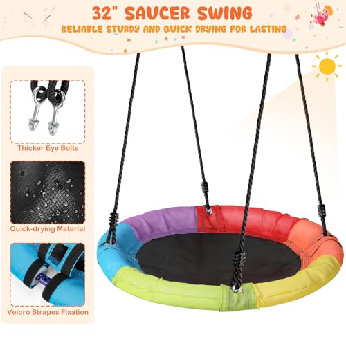 Image of Climbing Dome Jungle Gym with Swing 10 ft Outdoor Playset Kids Playground