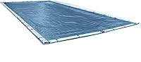 Robelle Heavy Duty 20x40 Winter Pool Cover for Inground Pools - 25x45ft Solid Blue, 8x8 Scrim, 2.36oz/yd², 10-Year Warranty