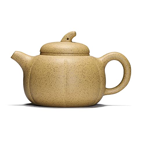 Image of Chinese Zisha Teapot Clay 230ml Small Chinese Gongfu Tea Pot Sesame Mud for Loose Tea Home Office (Pumpkin)