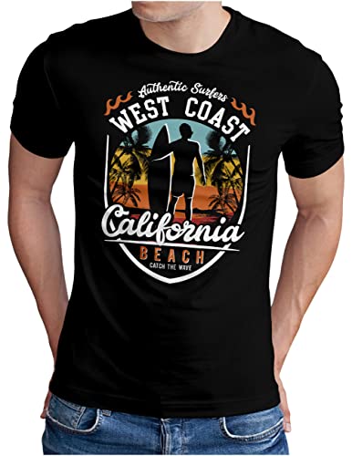 T-Shirt California de qualité supérieure OM3 noir 4XL aux finitions soignées