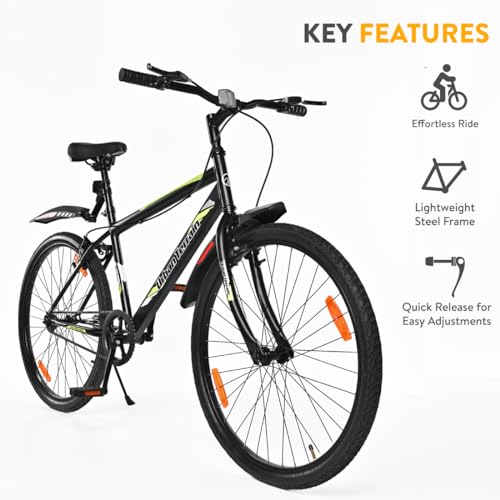Image of Urban Terrain Bigshot Steel 26 inch Cycle /Bicycle City Bike Single Speed Cycle with Rigid Fork Bicycle for Men /Boys | Ideal for 13+ Years, Frame Size : 18 inch (Green)