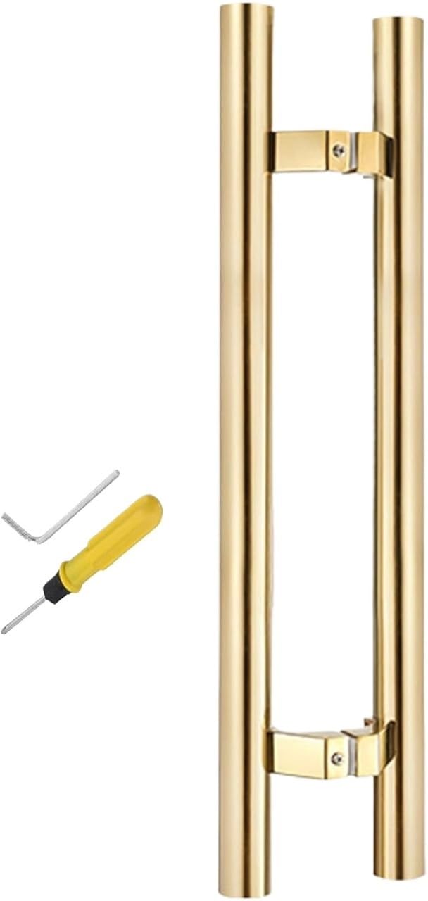 Ugzpwqlnx D Stainless Steel Roun Tube Glass Oor Handle, Ouble-Side Stainless Steel Push Pull Oor Handle Multicolor 50-120Cm Glass Wood(,120Cm(47.2In))