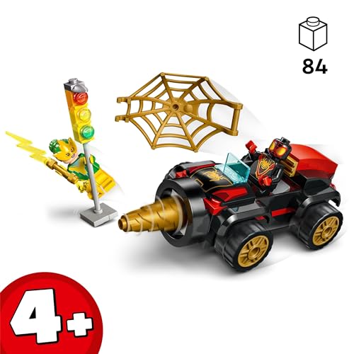 Spidey e i Suoi Fantastici Amici Veicolo Trivella di Spider-man, Gioco per Bambini da 4 Anni, Macchina Giocattolo, Modelli di Auto da Costruire con Starter Brick e 2 Minifigure di Supereroi 10792 - Lego - Immagine 1