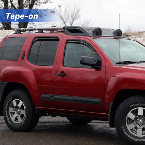 Image of Window Visors Rain Guards Shield for 2005-2016 Nissan Xterra, Out-Channel Window Vent Wind Deflectors Visors Shades for 05-16 Nissan Xterra