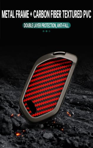 Coque de clé Kia Telluride rouge carbone compatible keyless 4-8b - 6