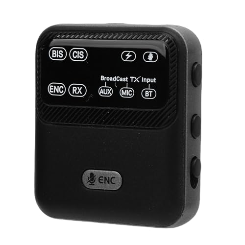 Yunseity Transmitter Receiver, Transmisor y Receptor USB Inalámbrico Broadcast 100m con pantalla LED para guía turística, maestro, adaptador de audio multipropósito, micrófono con cancelación de ruido ENC miniatura 1