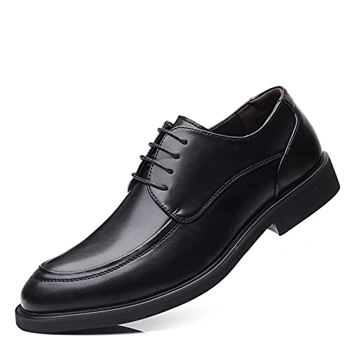 Chaussures Derby en cuir PU pour homme avec talon bloc antidérapant