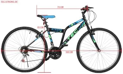 Bisiklet Strong 26" Jant 21 Vites Erkek Dağ Bisikleti Siyah - Mavi & Vitesli Bisiklet - Görsel 4