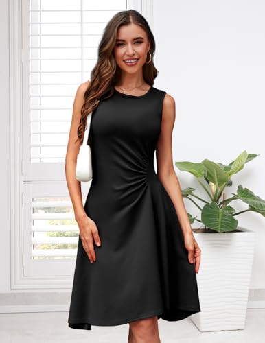 DRESSTELLS Women's Cocktail Party Dresses, Formal Wedding Guest Aline Ruched High Low Evening Dress 20253