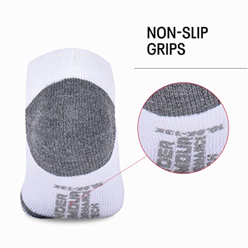 Under Armour Pacote múltiplo de meias de corte baixo para meninos, Branco/preto, 4-6 Anos