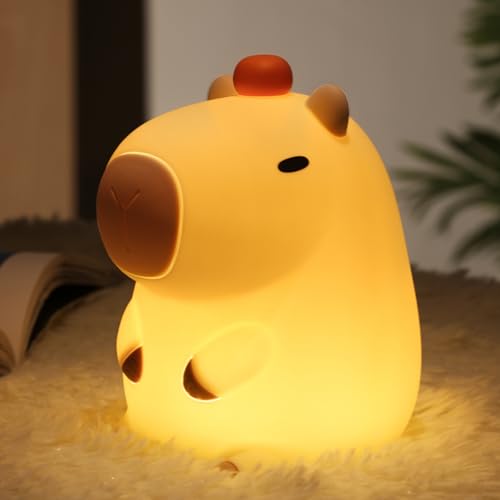 Lampara de mesa de silicona con forma de capibara miniatura 2