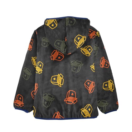 Colorful Outline Noodles Girls Fleece Jacket Girls Fall Jacket Girls Zip Up Hoodie Girls Sherpa Jacket 2-10T2