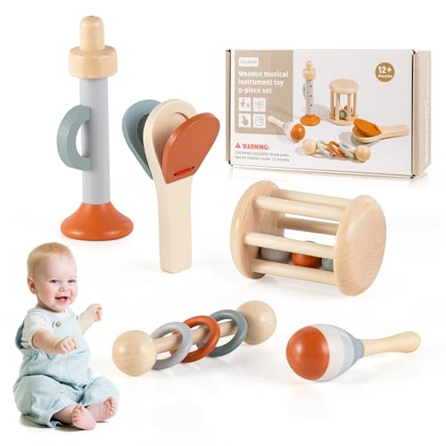 YAOZUP Juguetes Instrumentos Musicales, Educativo Musical para Bebés, Juguetes de Madera Montessori para Niños, Instrumentos Musicales Bebe, Regalos para Niños de Navidad