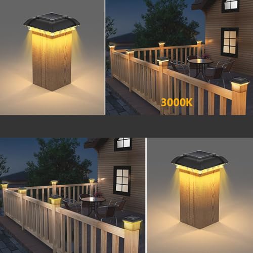 Luces solares para postes de exterior, impermeables y con batería de 800mAh 3