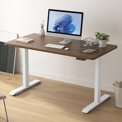 Image of Fromann Dual Motor Electric Standing Desk Frame 3 Tier Legs Height Adjustable Handset with USB A+ C Ports Sit Stand up Desk Base for Home and Office (White)