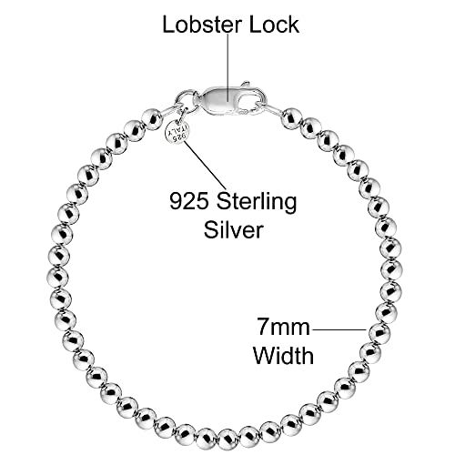 Savlano 925 Sterling Silver Handmade Bead Ball Strand Chain Bracelet For Women - Made in Italy Comes With a Gift Box2