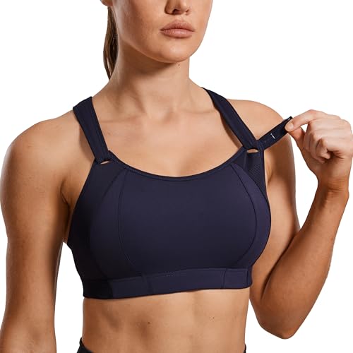 Image of SYROKAN Women's Sports Bra Front Adjustable Padded | High Impact, Racerback, Wireless, Plus Size, Full Coverage, Running Bra
