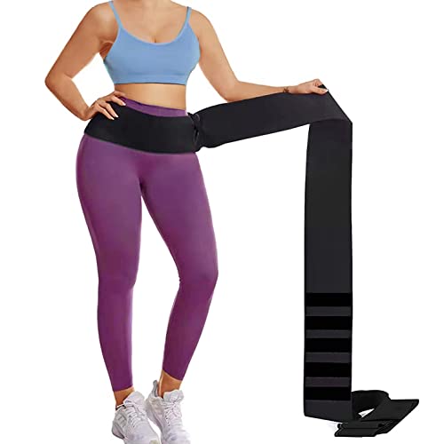 Aniolzd Waist Trainer For Women Waist Wraps For Stomach Snatch Me Up Bandage Tummy Wrap Invisible Plus Size Trimmer Belt Sweat Body Shaper Snatcher 13.1Ft Black #TOP20