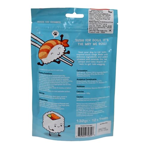 Image of Happy Sushi For Dogs Imaginelles Happy Sushi Wraps Fish For Dogs Nutritious And Tasty Dog Treats 12Pcs 132G, All Life Stages, Stick