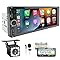 Radio Coche Bluetooth Pantalla - Pantalla Carplay 1 DIN Táctil de 6.86 Pulgadas, Radio CarPlay 1 DIN y Soporte Mirror Link para iOS/Android con Cámara de Respaldo, Admite Carga Type-C/USB/Mic/EQ/SWC