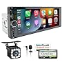 Autoradio CarPlay 1 DIN - 6.86 Pouces HD Ecran Tactile Car Play Voiture Soutien PhoneLink iOS/Android avec Caméra de Recul, Support Type-C de Recharge/USB/Microphone/EQ/SWC