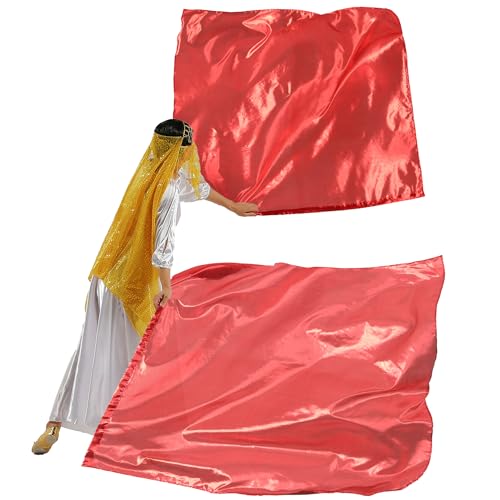 MUNAFIE 51"x45" Worship Flags with Flex Rods and Storage Bag,Dance Flags Church Dance Banner RedRed by MUNAFIE - Image 2