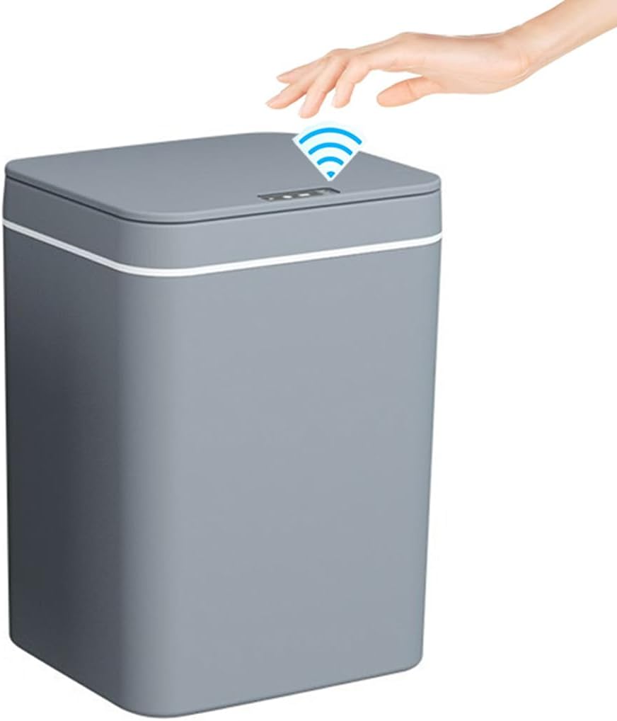 ANTOLE Automatic Trash Can,16L Bathroom Touchless Trash Can,Smart Automatic Motion Sensor Rubbish Can with Lid,Inductive Waste Basket,Waterproof Garbage Bin for Kitchen,Office,Bedroom (Grey)