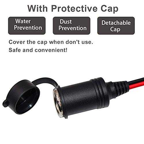 SPARKING 25FT Cigarette Lighter Extension Cord 25FT - Male Plug to Female Socket 16AWG Heavy Duty Extension Cable with LED Lights Power for Tire Pump, Air Compressor (25FT)