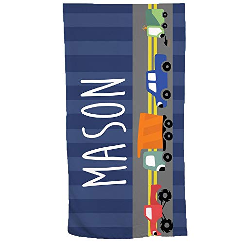GiftsForYouNow Personalized Kid's Truck Beach Towel, Kids Beach Towel, Personalized Beach Towel, Boys Beach Towel, Kids Gift, Boys, Custom