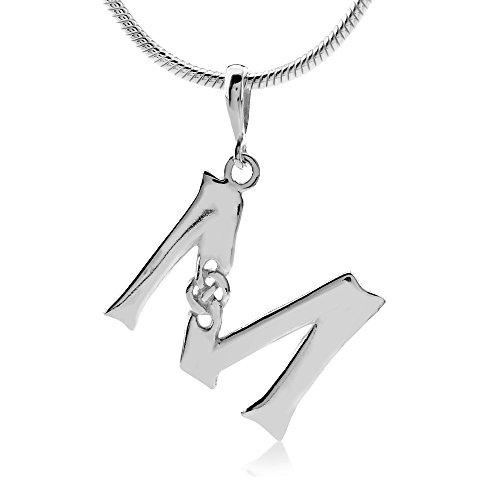 Preisvergleich Produktbild SILVEGO Unisex Anhänger aus Sterling Silber 925 Buchstabe M Keltischer Stil