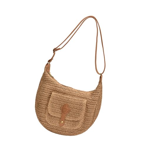 Sac à bandoulière en paille femme tressé bohème pour la plage et les voyages