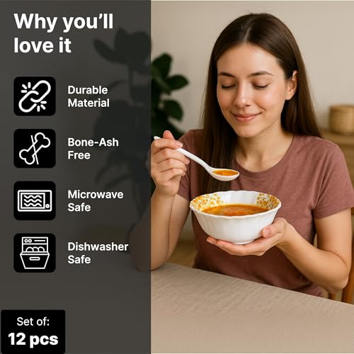 Image of Thermador Pack of 12 Melamin Dinner Set | Durable Dinner Plates | Versatile Use for Gatherings and Gifts | Ideal for Families and Entertainers | Includes 12 Plates | Orange and White | 12 Pack