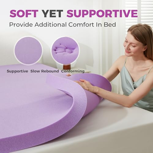 Image of BDEUS 1.5 Inch Gel Memory Foam Mattress Topper Ventilated Soft Pressure Relieve Mattress Pad, Breathable Bed Topper, CertiPUR-US Certified, Twin Size