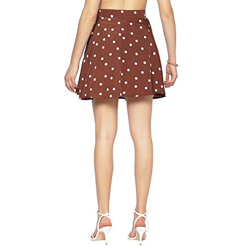 Image of Sera Women's Floral Print Black Viscose Rayon A-Line Casual Mini Skirt