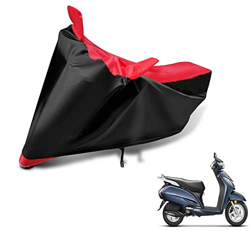 Image of Auto Hub Scooty Cover Compatible with Activa 3G with Mirror Pocket, Dustproof, Heat Resistant, Triple Stitched, Activa 3G Scooty Cover- Black, Red