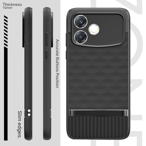 Image of Pikkme Back Cover for Oppo F33 Pro 5G Camera Protection 3D Hexa Cube Design Silicone Protective Bumper Case (Black)