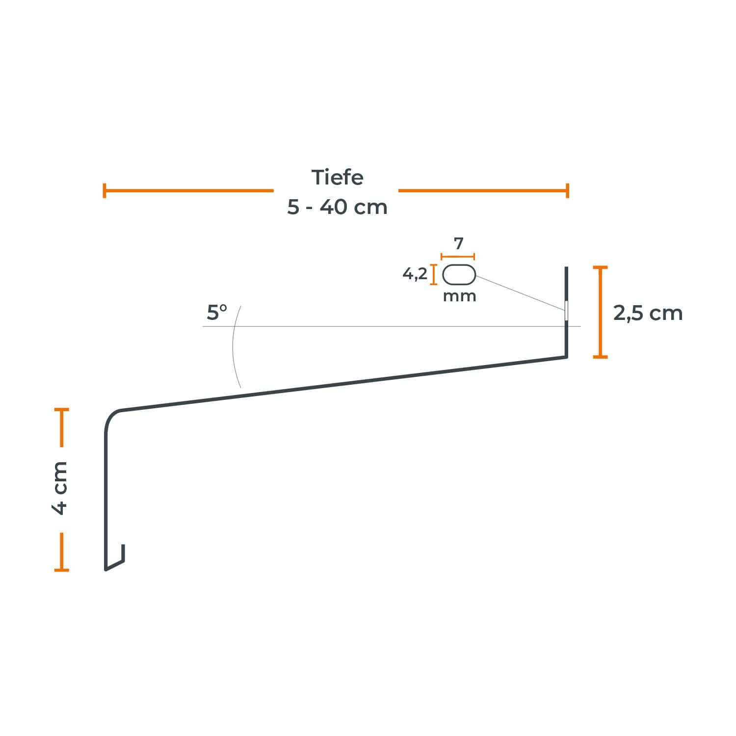 jetLINE Aluminium Fensterbank außen - nach Maß inkl. Putzabschluss, Klinkerabschluss oder Alu-Gleitabschluss - individueller Zuschnitt - bis 3 m (Anthrazit, T x L | 13 x 100 cm)