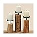 Boltze Candlestick Tempe Vintage Set of 3 Wooden Brown