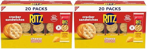 RITZ Cheese Sandwich Crackers, 20 Snack Packs (6 Crackers Per Pack) (Pack of 2)
