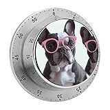 bulldog francese occhiali stampa timer rotondo rotante timer multifunzione