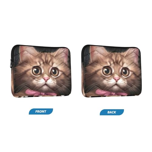 Funda para portátil 13-14 pulgadas con diseño de gato marrón miniatura 2