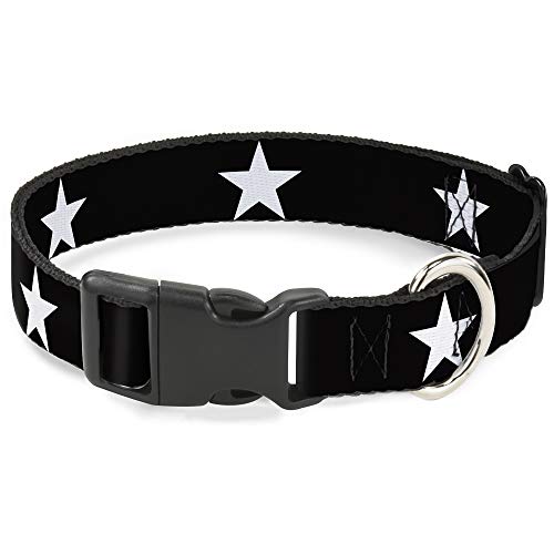 Collar Buckle-Down con cierre de broche, diseño estrellas, mediano