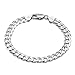Price comparison product image Amberta 925 Sterling Silver Bracelet - 8 mm Thick - Flat Cuban Curb Chain for Men - Length 8 Inch