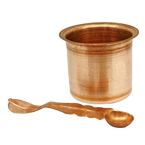 Authentic Traditional Indian Pancha Patra Udharini With Achmani Tableware Pooja Accessory
